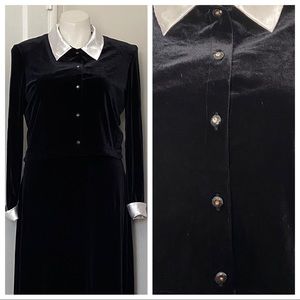Wednesday Addams stretch black velvet plus size top